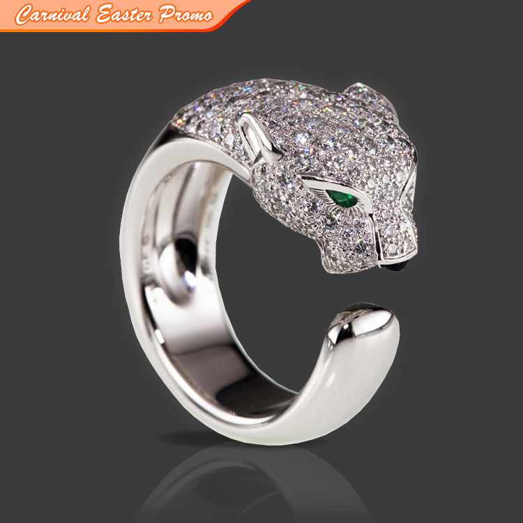 Powerful Adjustable Zircon Leopard Ring Leopard Stud Earrings